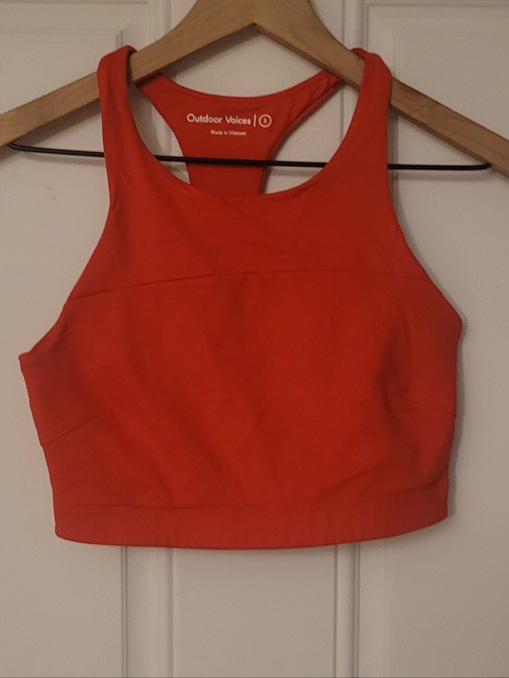 Outdoor Voices Red Racerback Crop Sports Bra Size Small